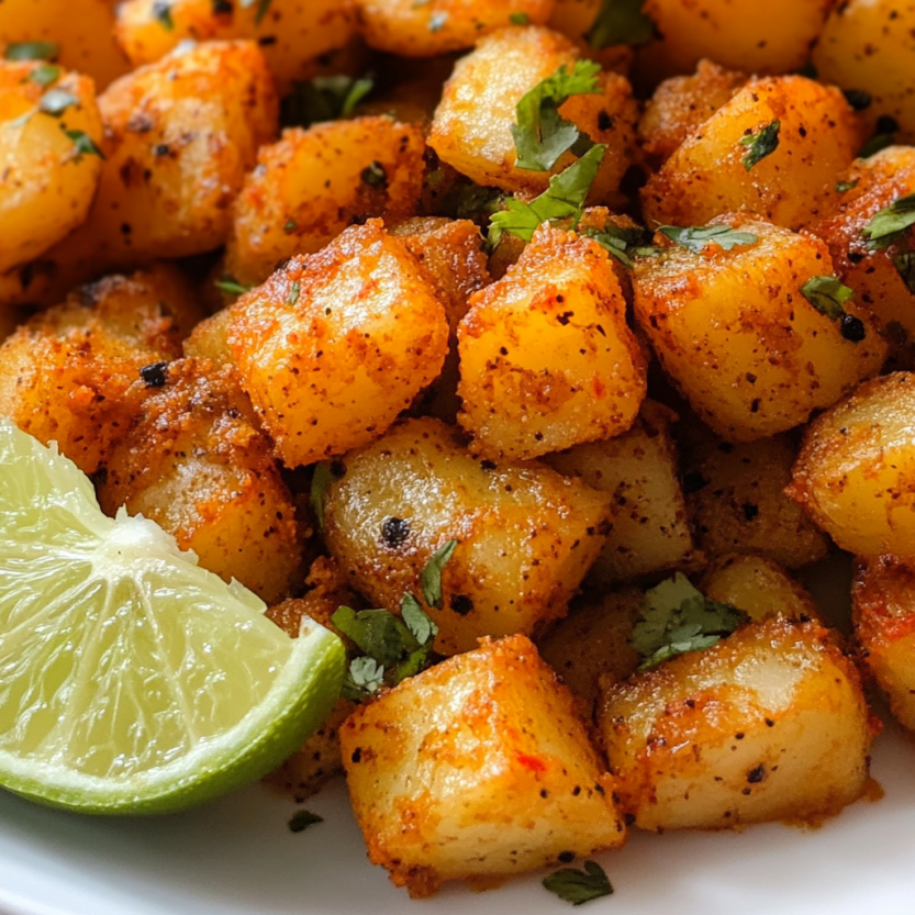 A plate of crispy Mexican potatoes.