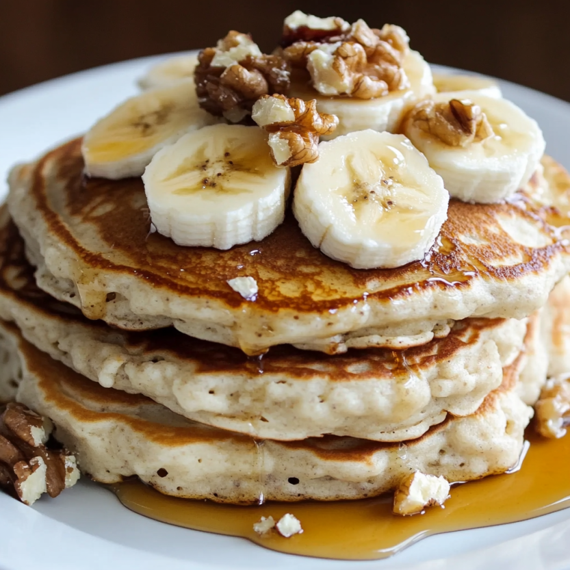 Fluffy banana cottage cheese pancakes.
