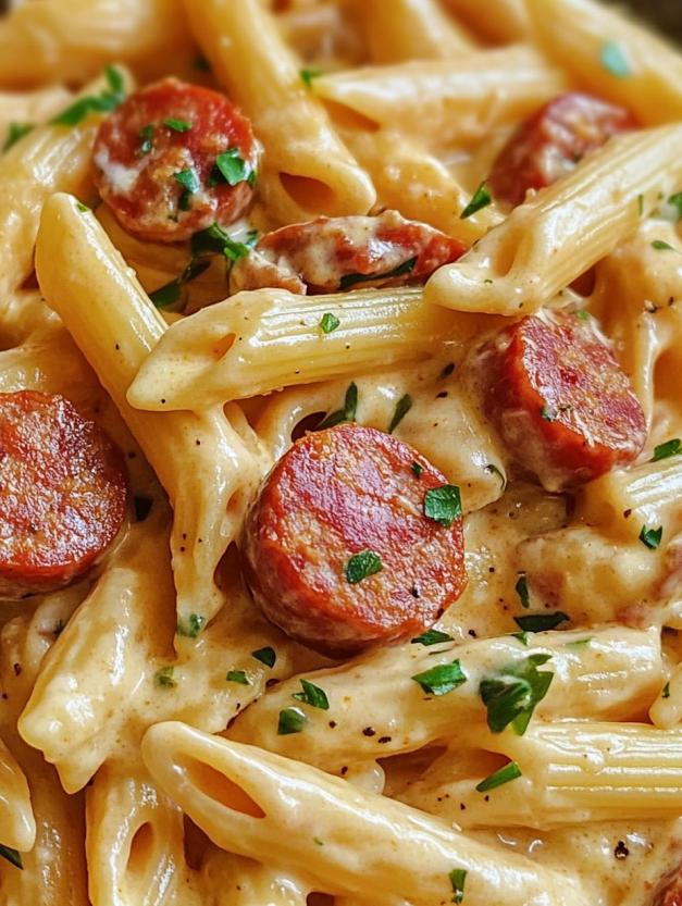 A delicious creamy and smoky pasta dish.