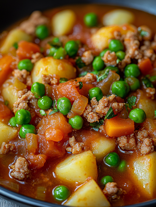 A bowl of meat and vegetables.