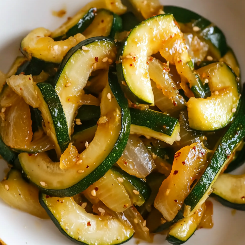 Sautéed Asian Zucchini and Onions.