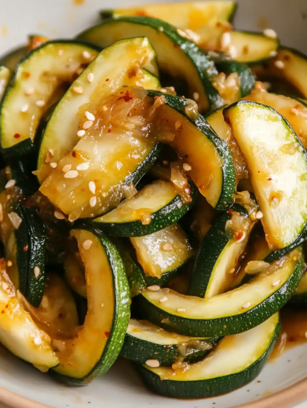 Sautéed Asian Zucchini and Onions.