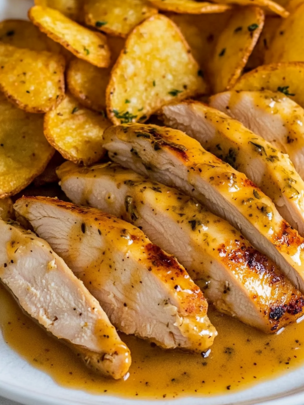 Chicken chips and gravy.