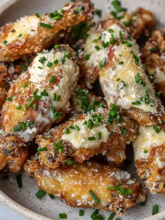 Garlic confit chicken wings.