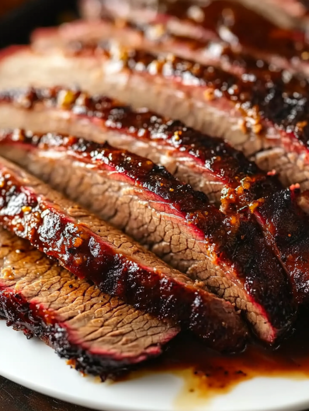 A close up of a Texas style brisket.