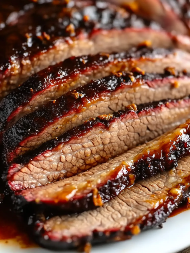 A close up of a Texas Style Brisket.