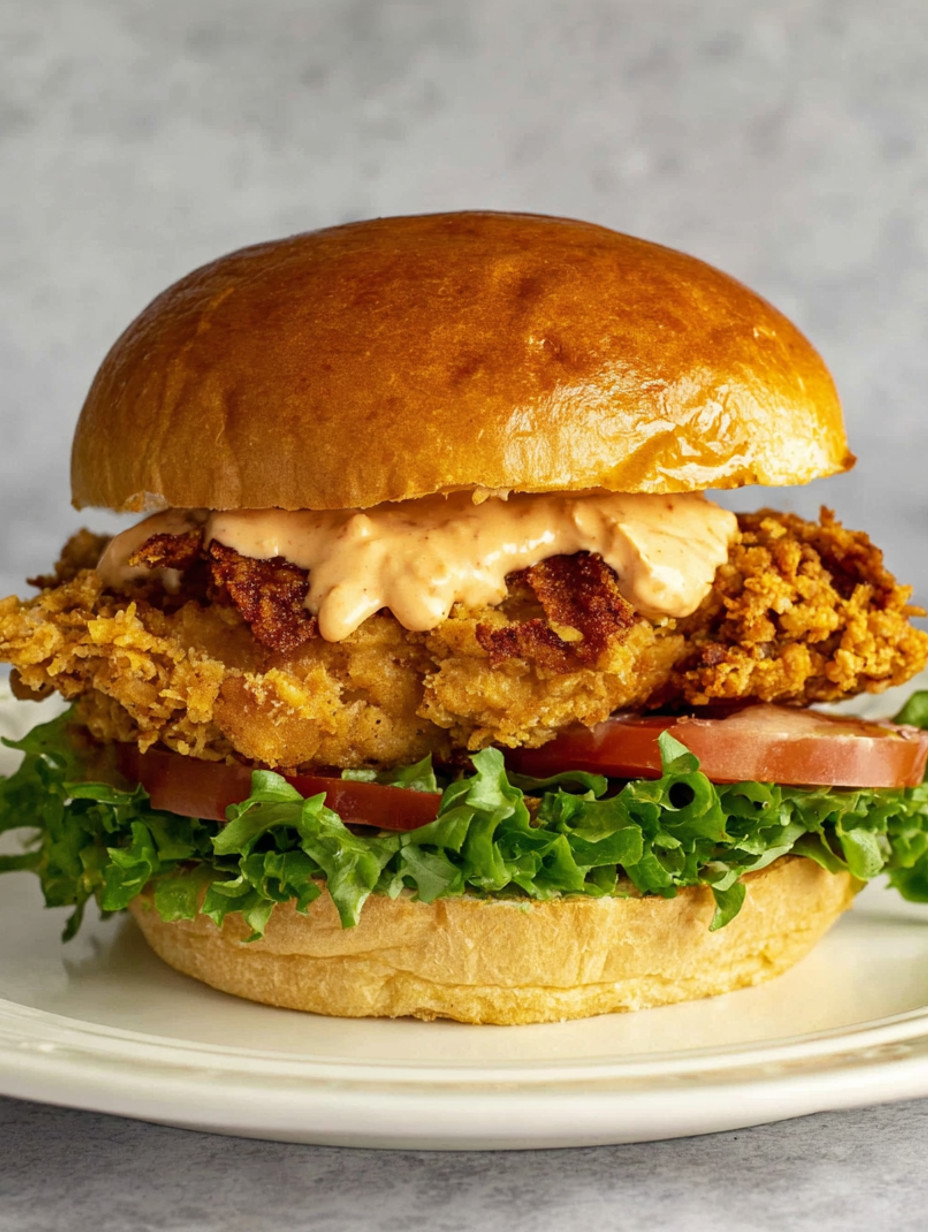 A burger with tomato and lettuce on a bun.