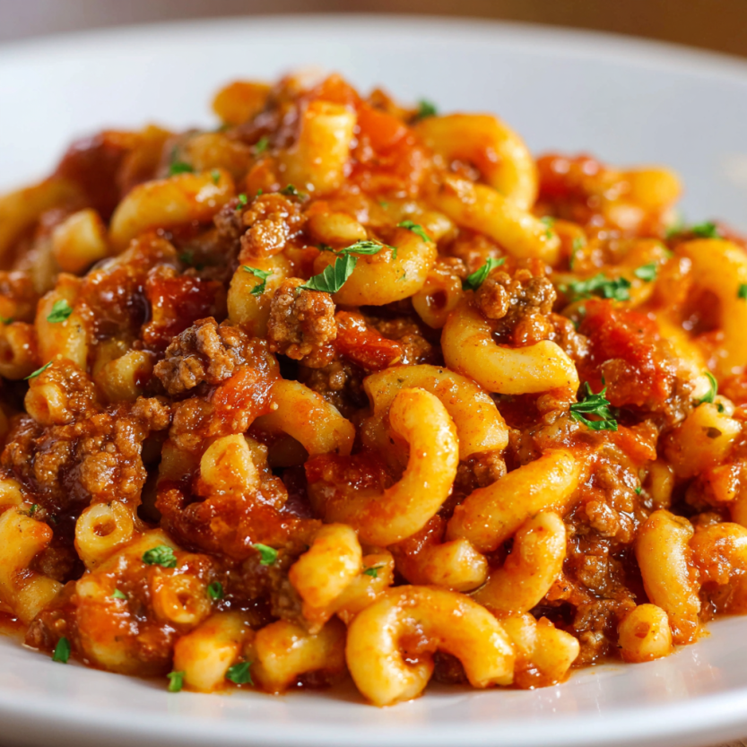 A plate of food with pasta and meat.