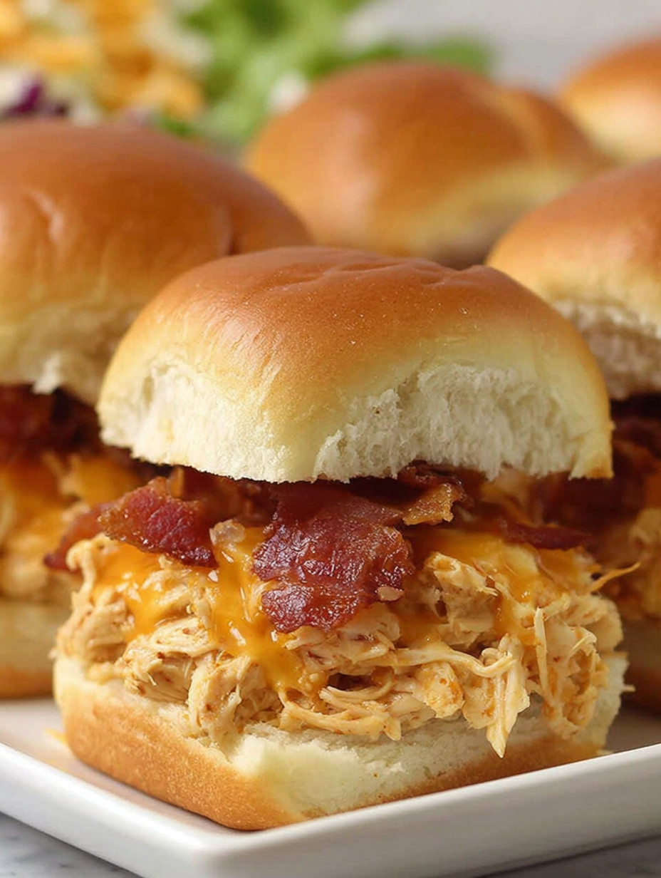 Bacon BBQ Chicken Sliders.