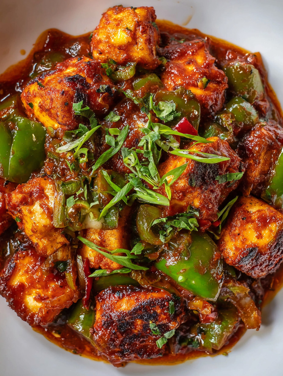 A plate of Paneer Manchurian.