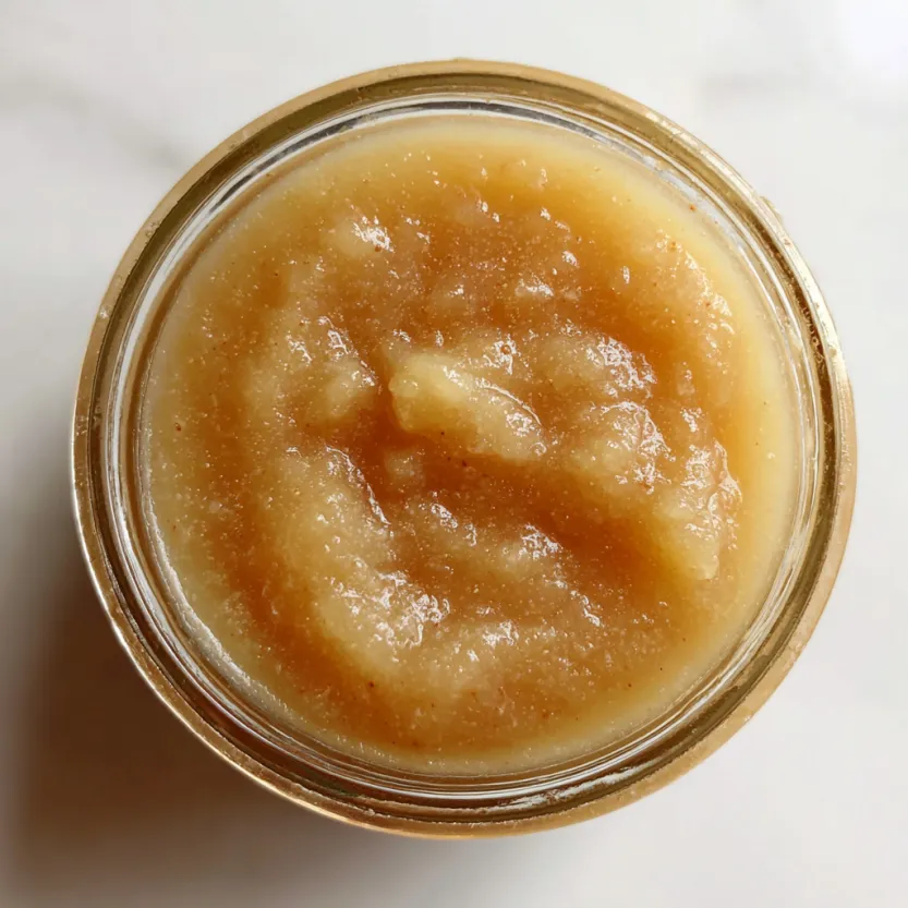 A jar of apple sauce.