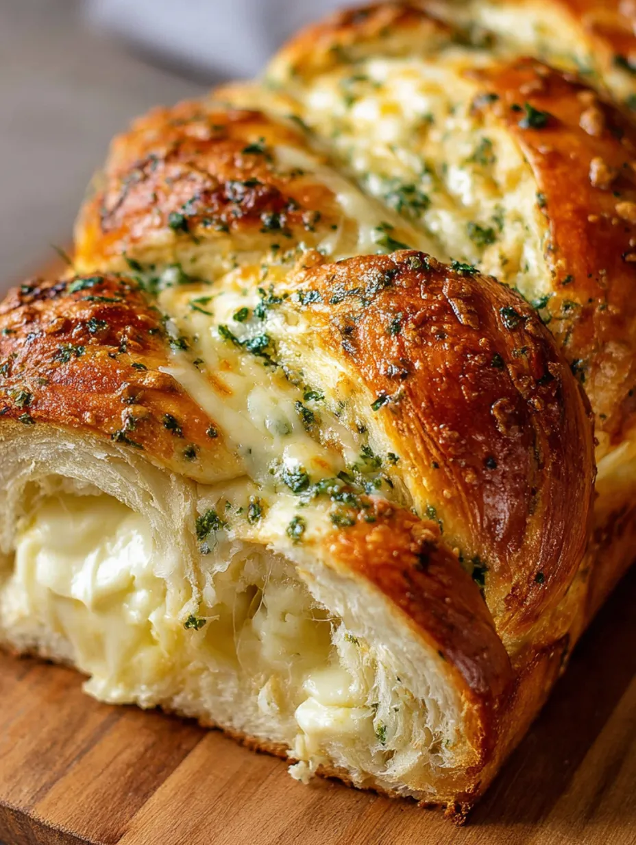 A swirled garlic herb cheese bread.