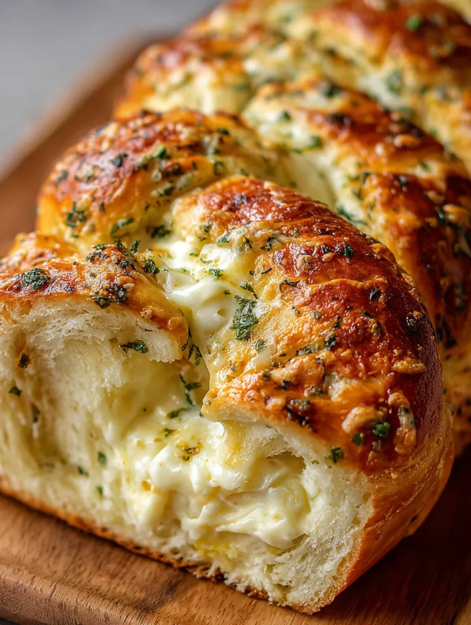 A swirled garlic herb cheese bread.
