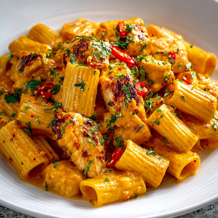 A plate of spicy creamy cajun chicken.