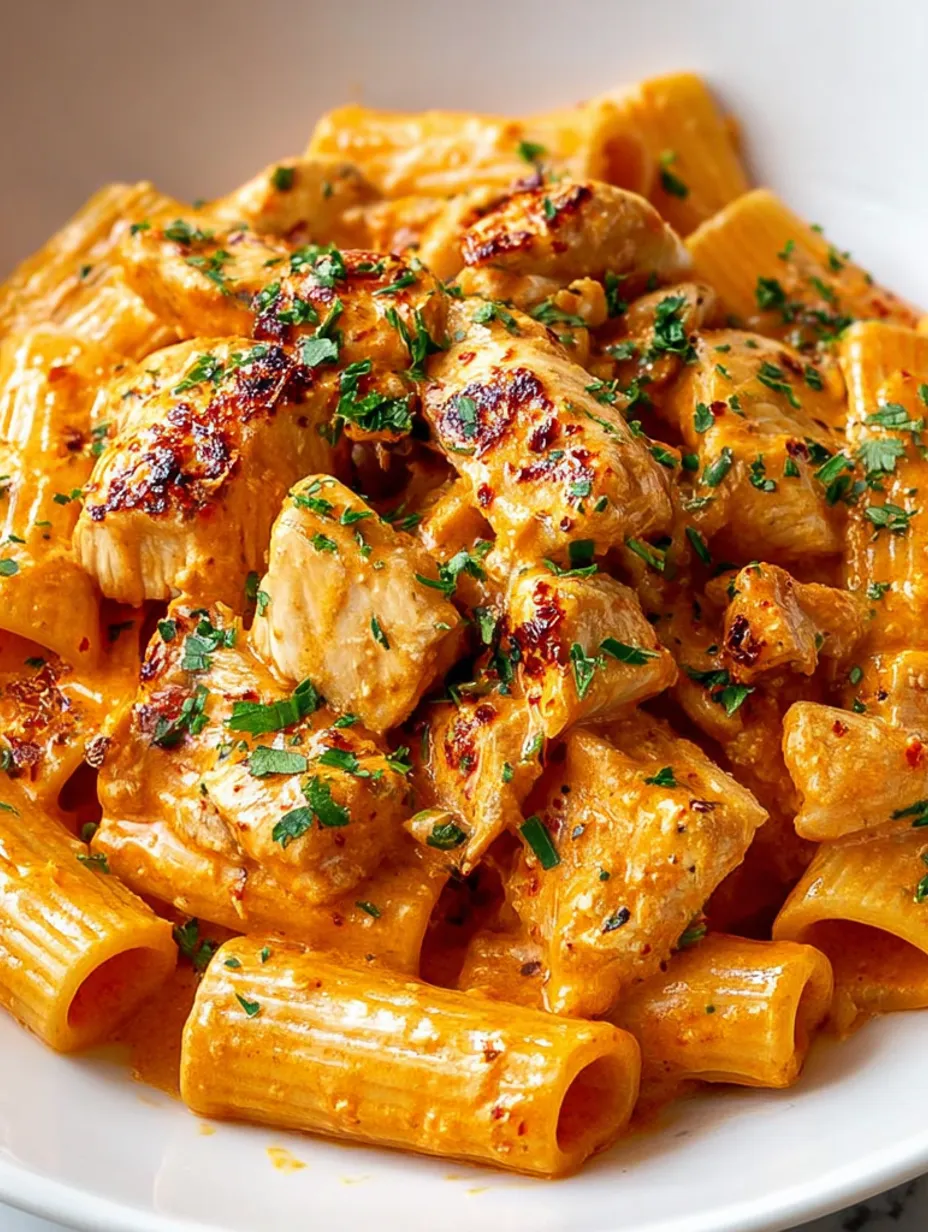 Spicy Cajun Chicken with Penne Pasta.