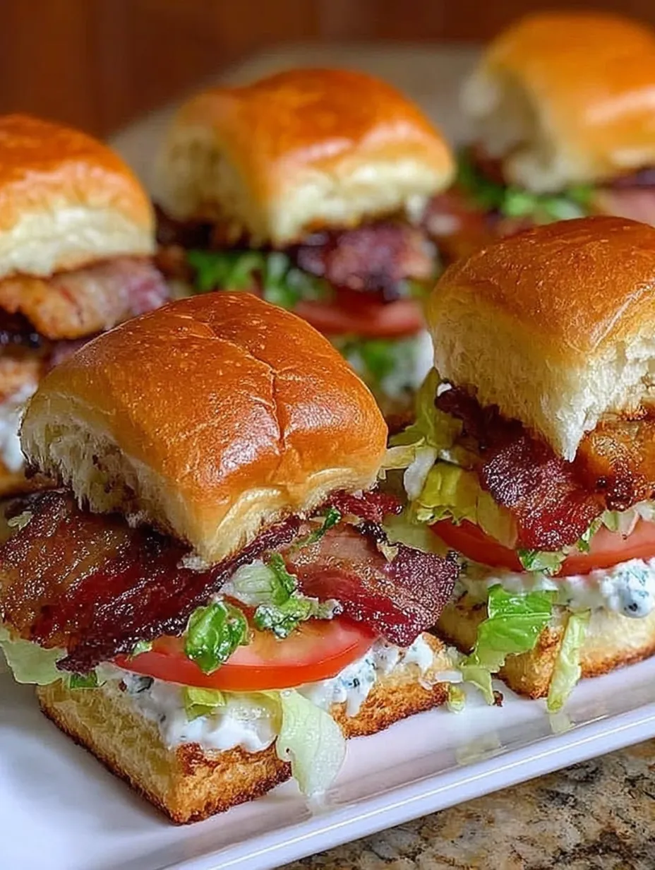 A plate of bacon BLT sliders.
