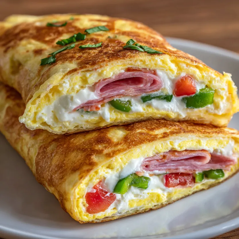 A cottage cheese flatbread sandwich with tomatoes and green peppers.