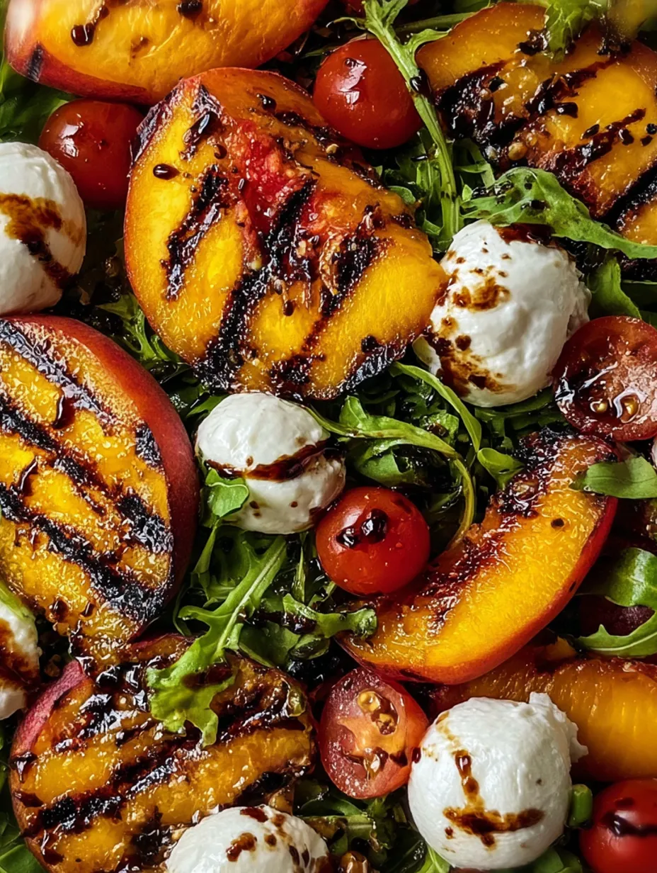 Grilled peach and burrata salad.