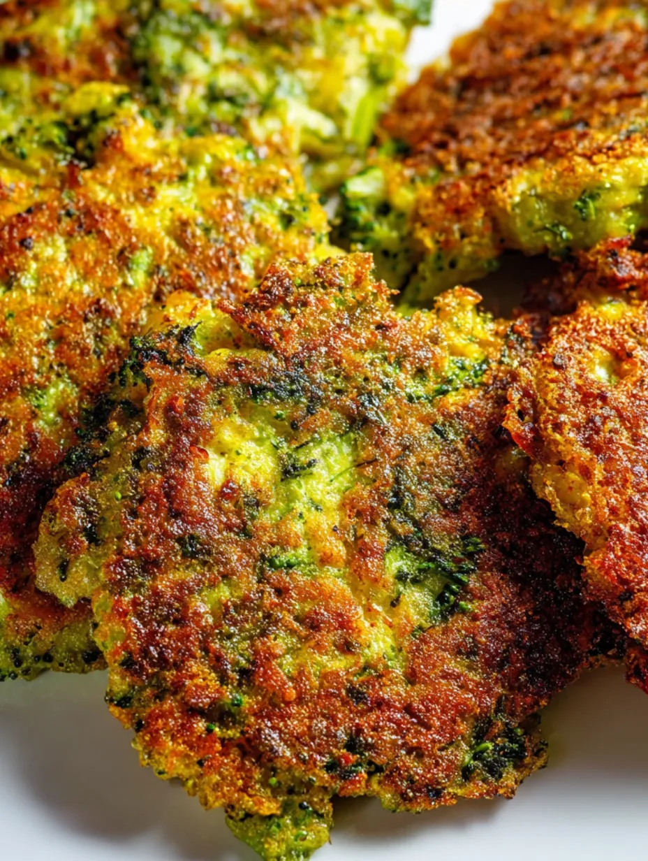 Broccoli fritters on a plate.