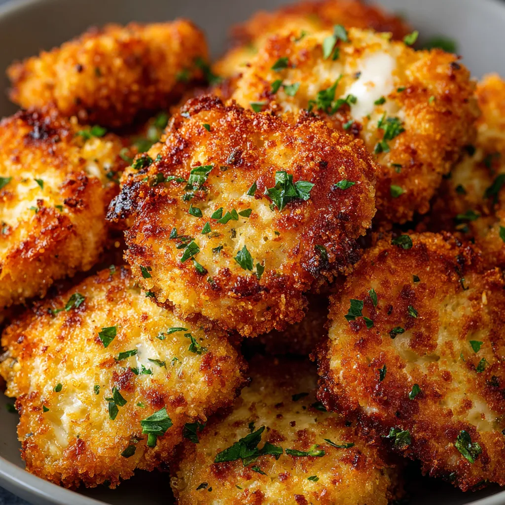 A bowl of crispy cauliflower pancakes.