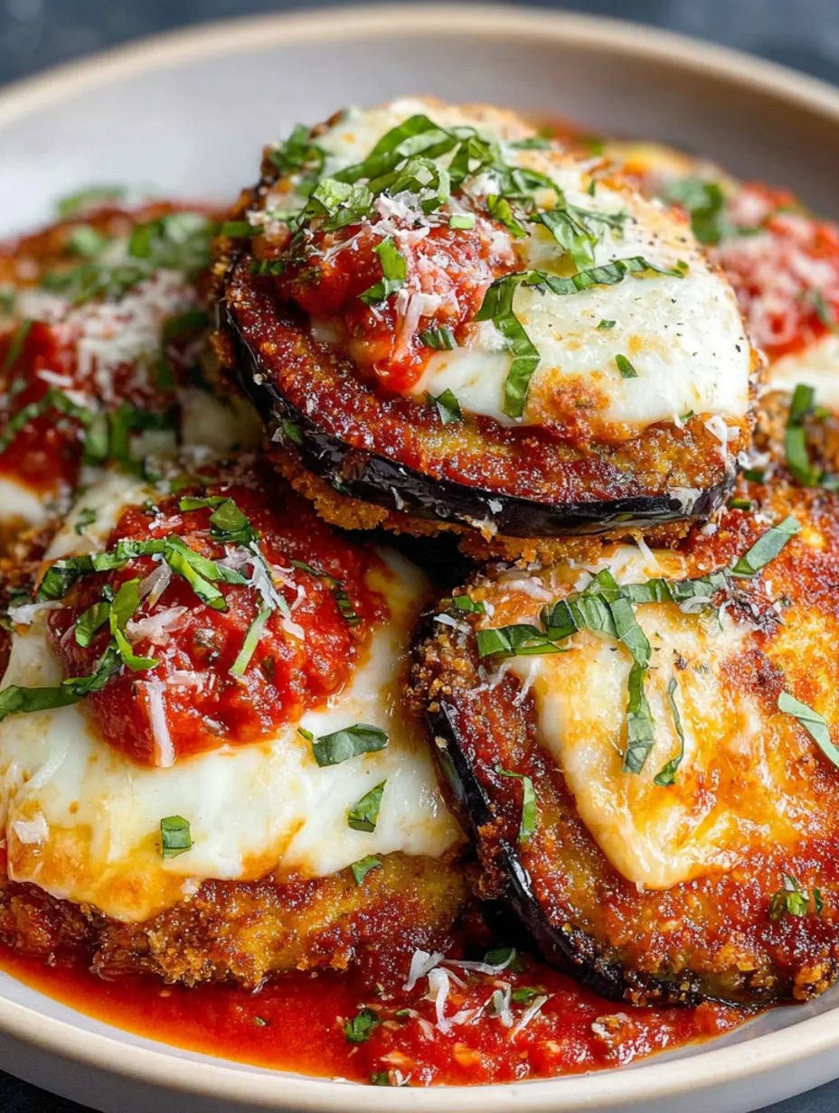 A stack of chicken eggplant parmesan bake.