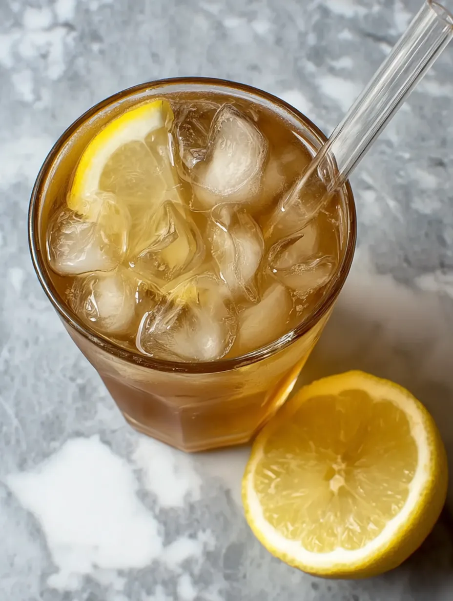 A glass of homemade ginger ale with lemon slices.