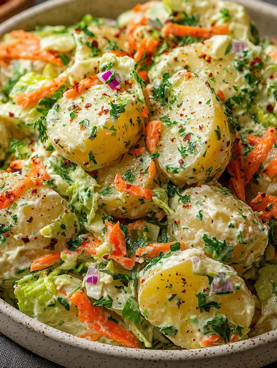 A dish of potatoes and vegetables.