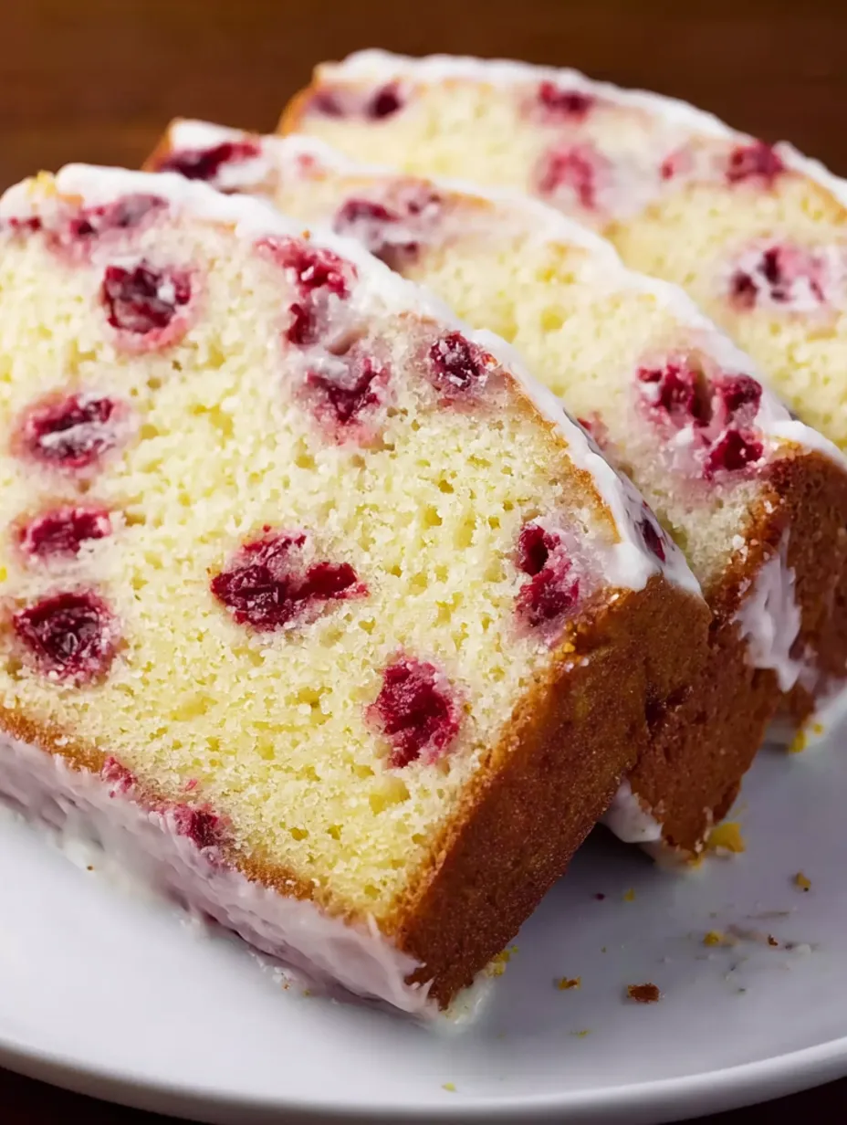 A slice of cranberry orange bread.