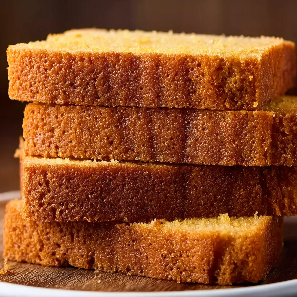 Three slices of honey cake stacked on a plate.