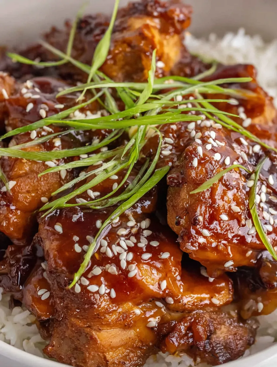 A plate of chicken with sesame seeds on top.