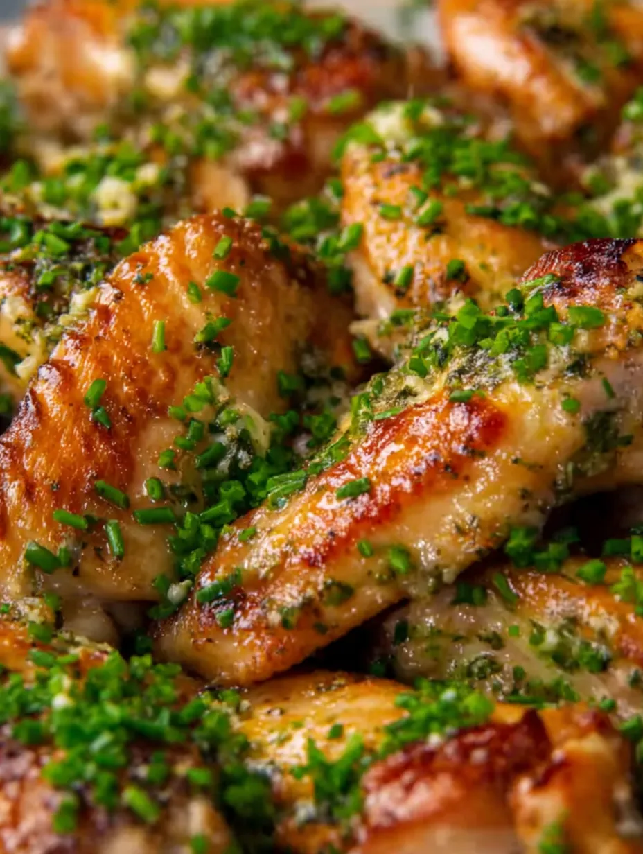 A plate of chicken bites with herbs and spices.