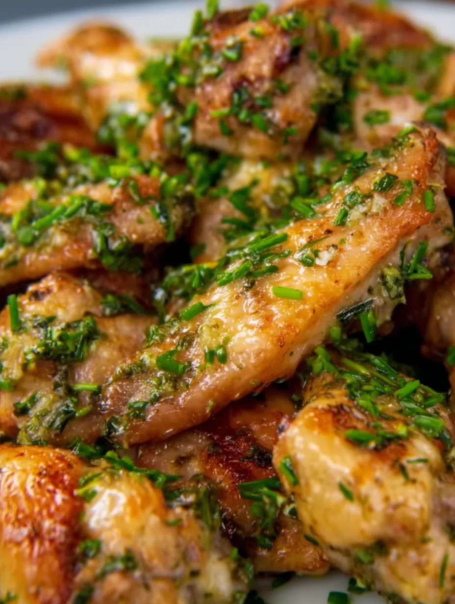 Chicken bites with herbs and spices.