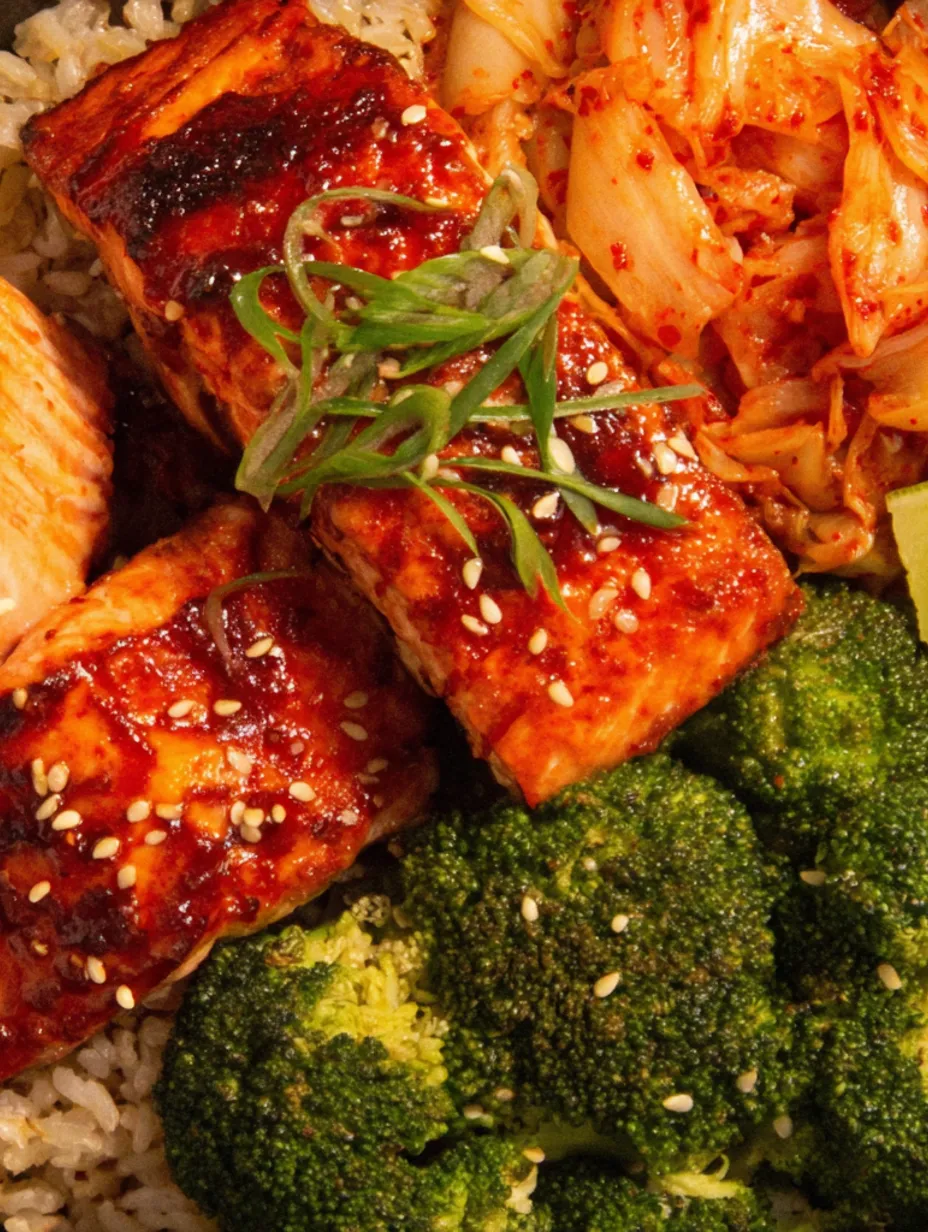 A plate of food with broccoli and salmon.