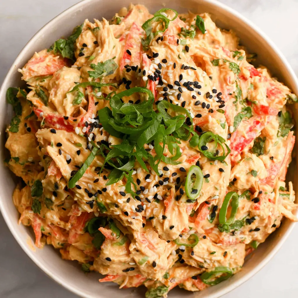 A bowl of bang bang chicken salad.