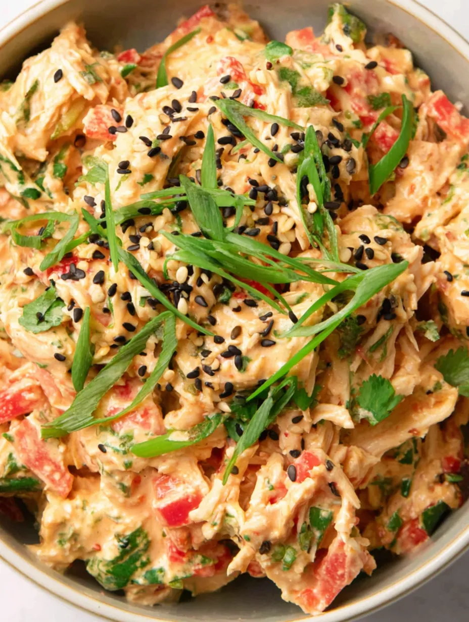 A bowl of bang bang chicken salad.