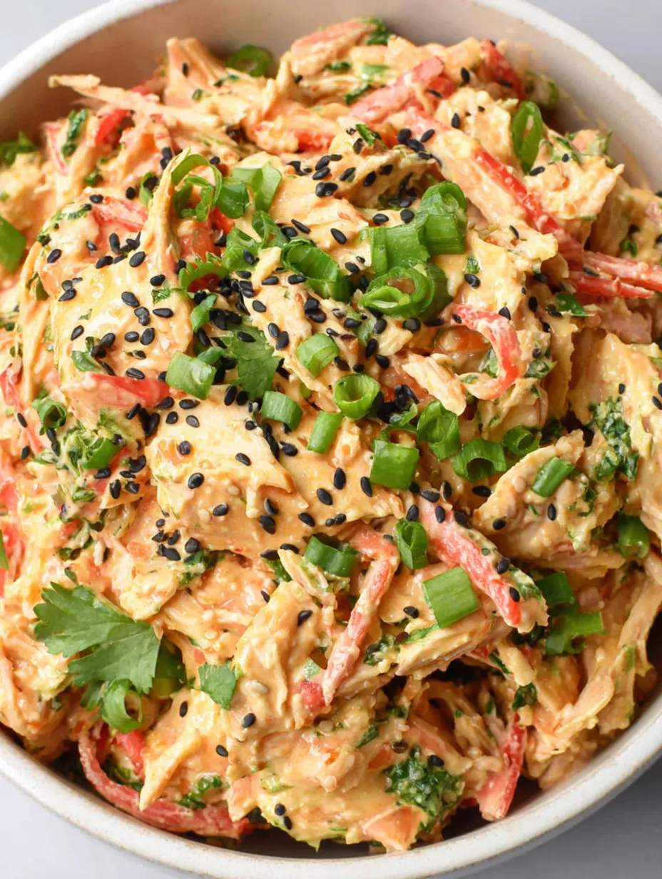 A bowl of bang bang chicken salad.