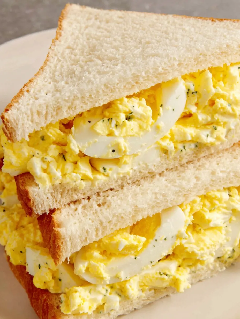 A sandwich with egg salad on it.