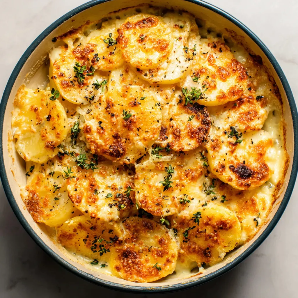 A bowl of food with a golden brown color.