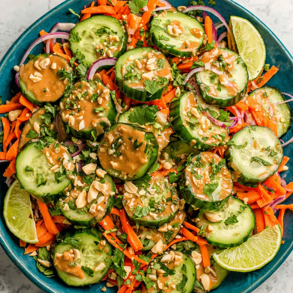 A plate of zesty cucumber salad.