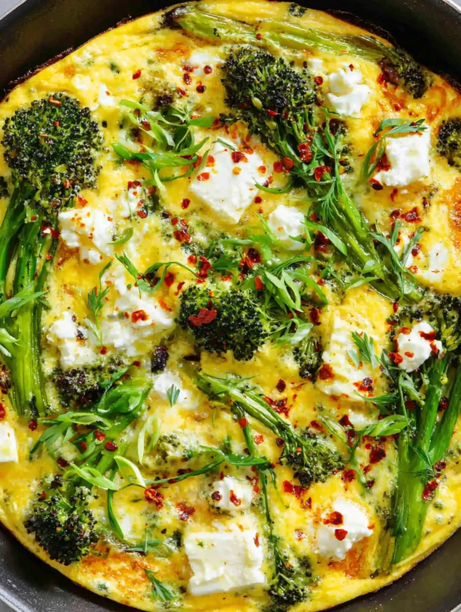A frittata with broccoli and cheese.
