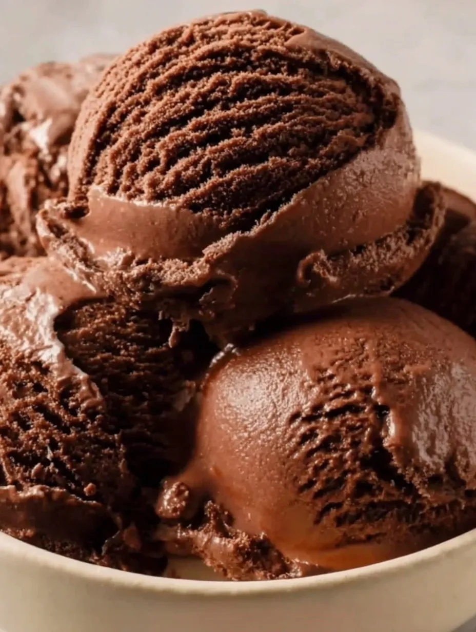 A bowl of homemade chocolate ice cream.