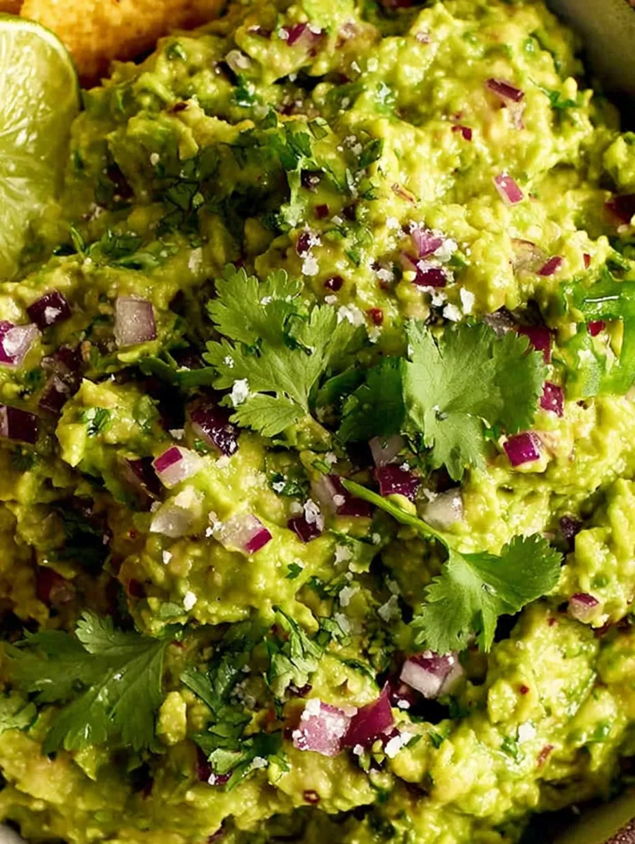 A close up of a guacamole recipe.