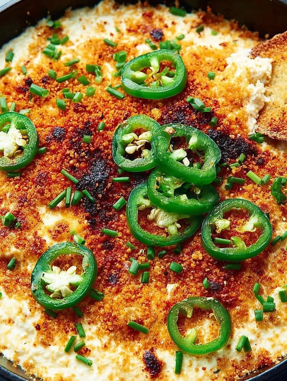 A close up of a jalapeno popper dip.