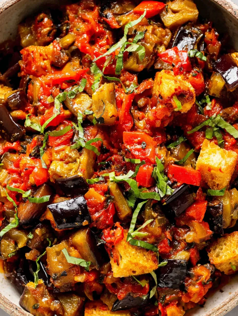 A dish of Eggplant Caponata.