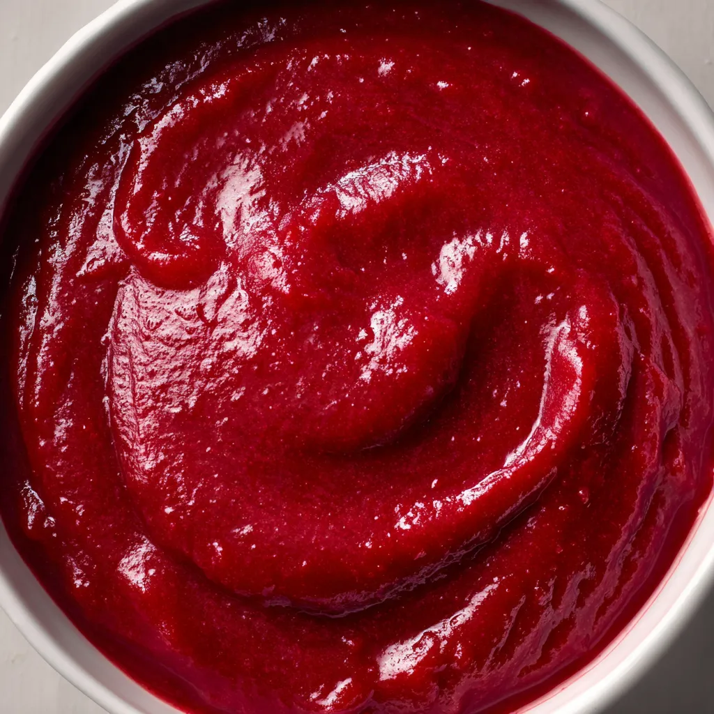 A bowl of cranberry sauce.