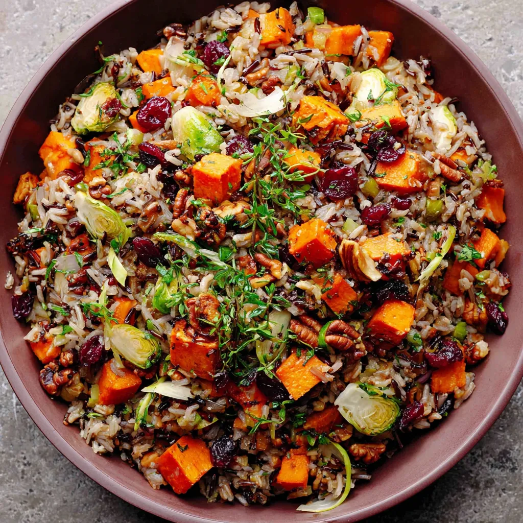 A bowl of rice with vegetables and meat.