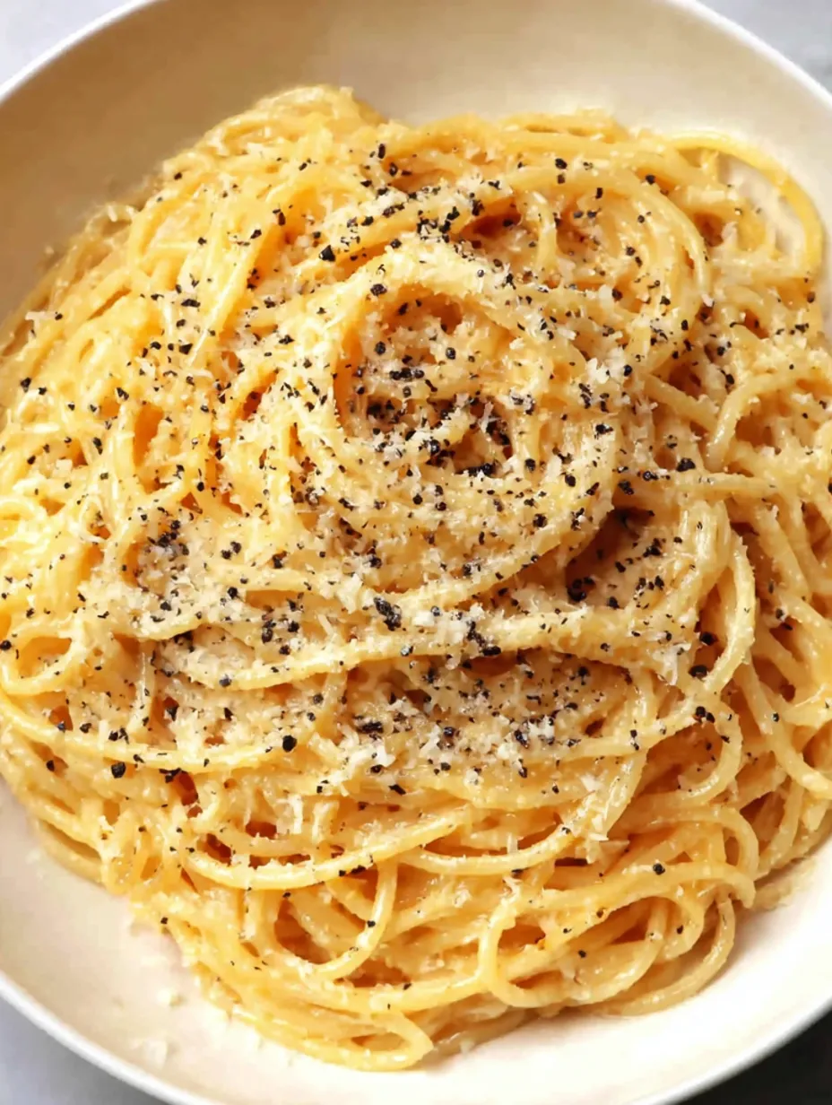 A bowl of spaghetti with black pepper and Parmesan cheese.