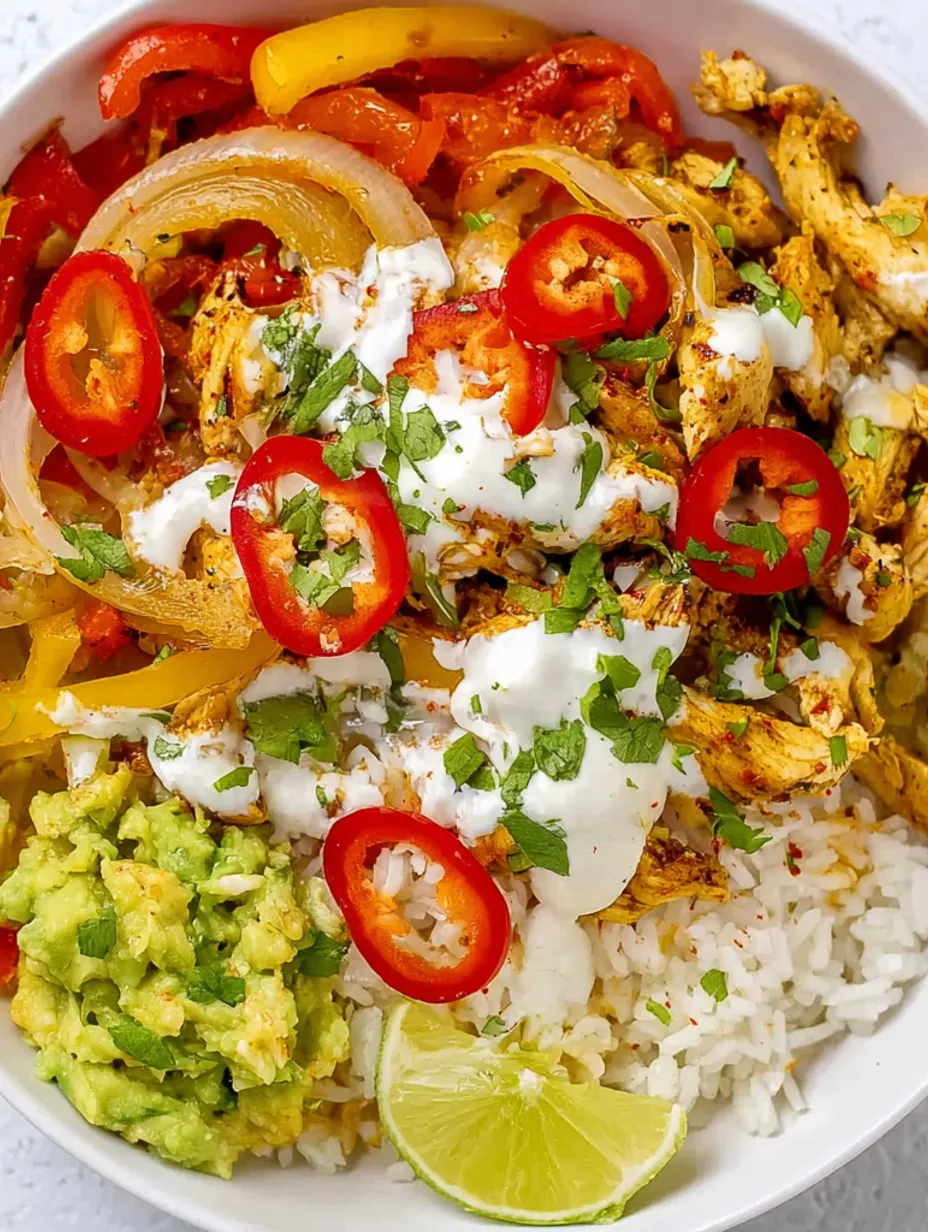A bowl of chicken fajita rice.