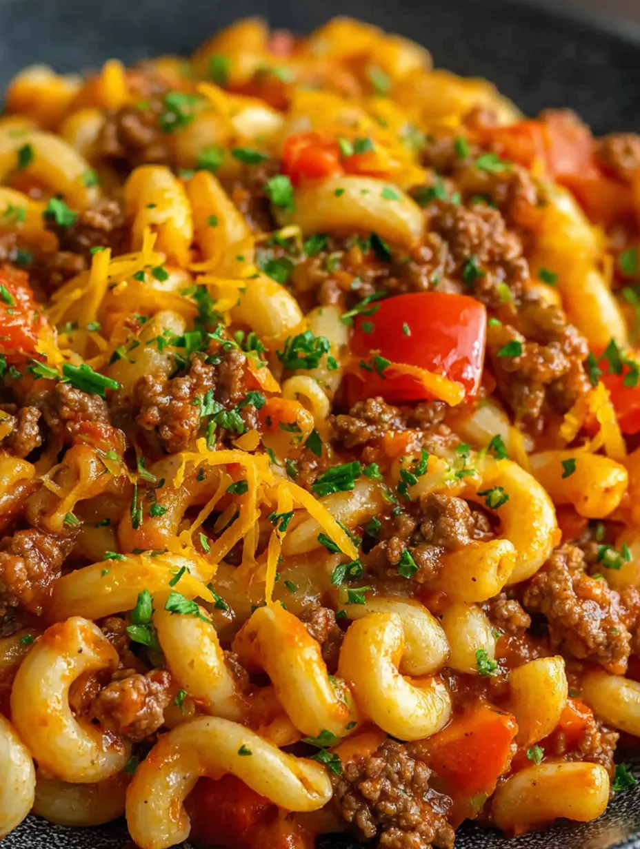 A bowl of old-fashioned goulash with noodles and vegetables.