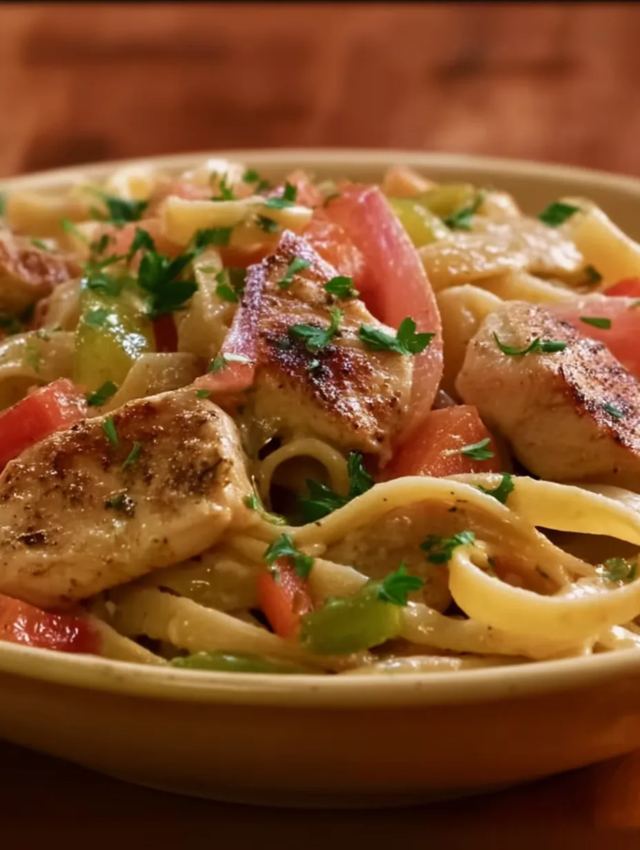 A bowl of Cajun Chicken Pasta.